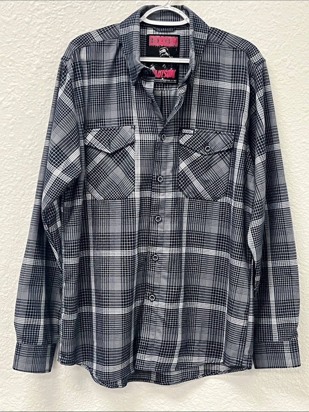 DIXXON “The Paulson” Navy Blue Gray and White Flannel Shirt
#1093